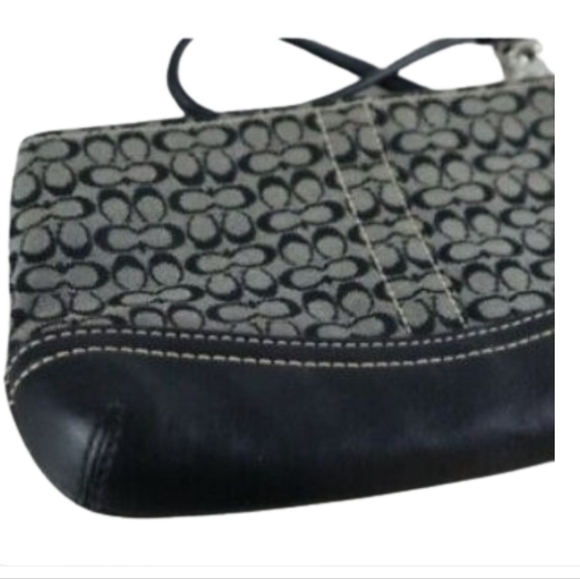 Coach Signature Zip Wristlet (8.5" x 5.5" x 2") - Black/Grey - Picture 8 of 9